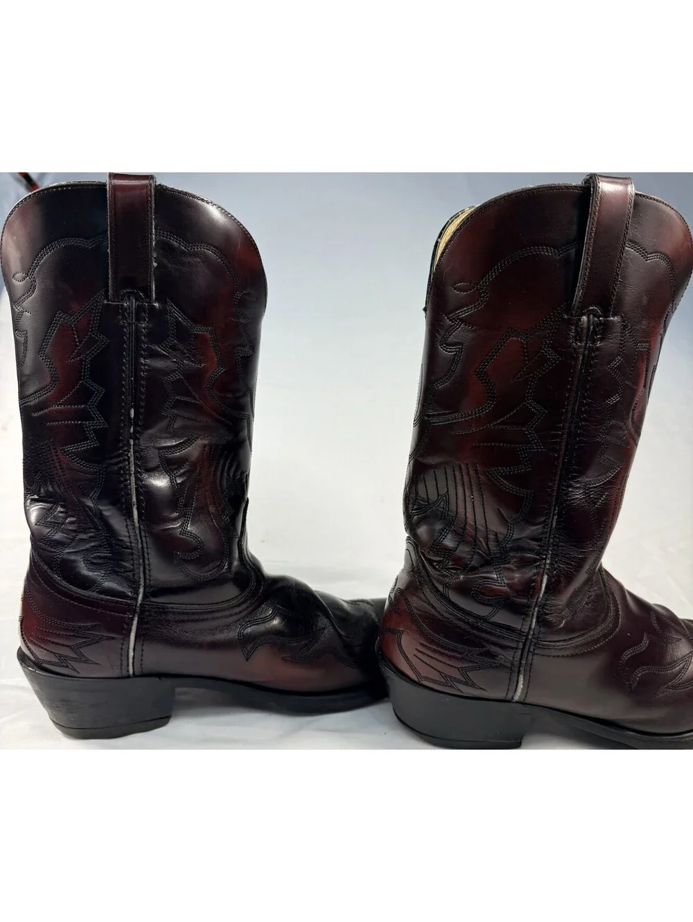 Durango Mens Western Cowboy Boots Black Cherry Leather 9.5 D Metal Toe Tip TR755